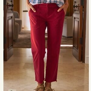 Frank & Eileen BlackRock Utility Pant Holly Red Cotton Size 8